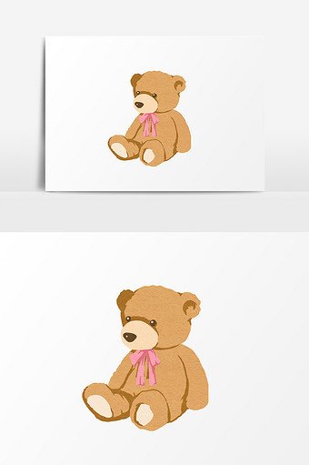 可爱熊娃娃插画元素图片