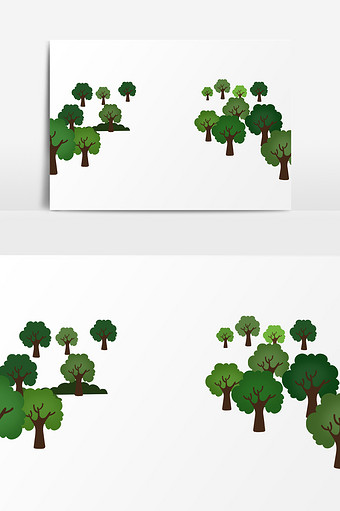 简约清新树木插画元素图片