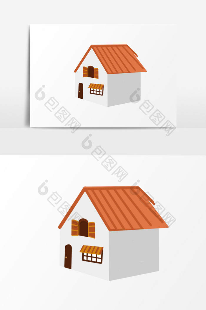 简约手绘小房子插画元素