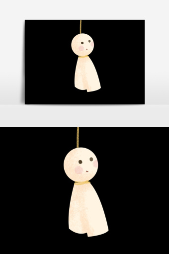 晴天娃娃插画元素图片下载