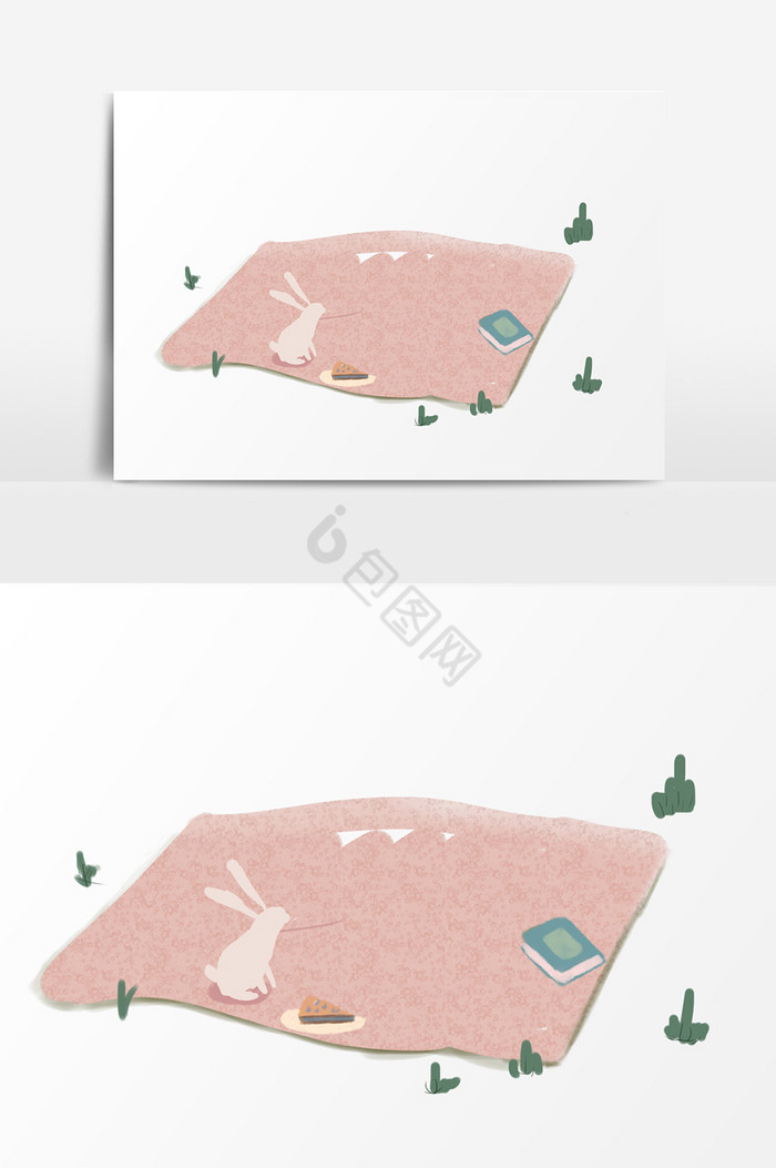 野餐垫插画图片