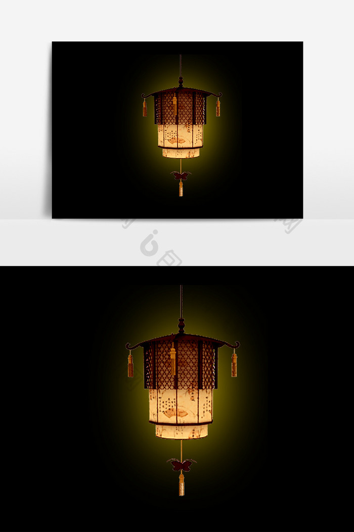 中国风古典灯笼元素素材
