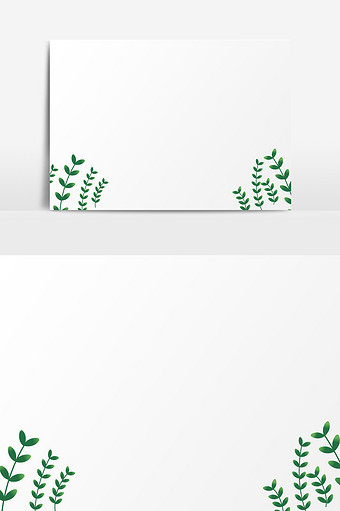 简约绿色叶子插画元素图片