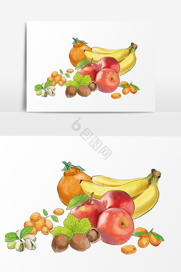 新鲜水果插画图片