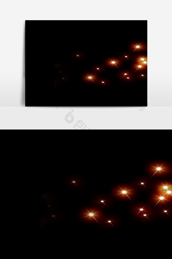 金色星点星光效果元素素材图片
