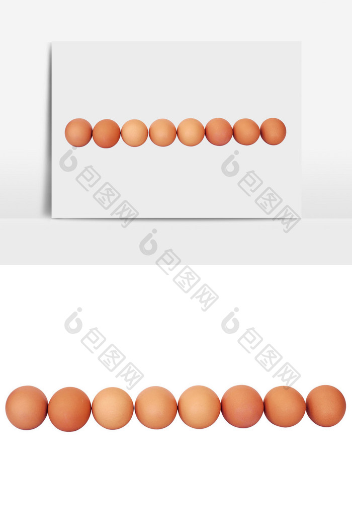 一排整齐的鸡蛋食品元素