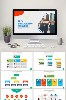 多彩公司企业商务团队组织架构图模板