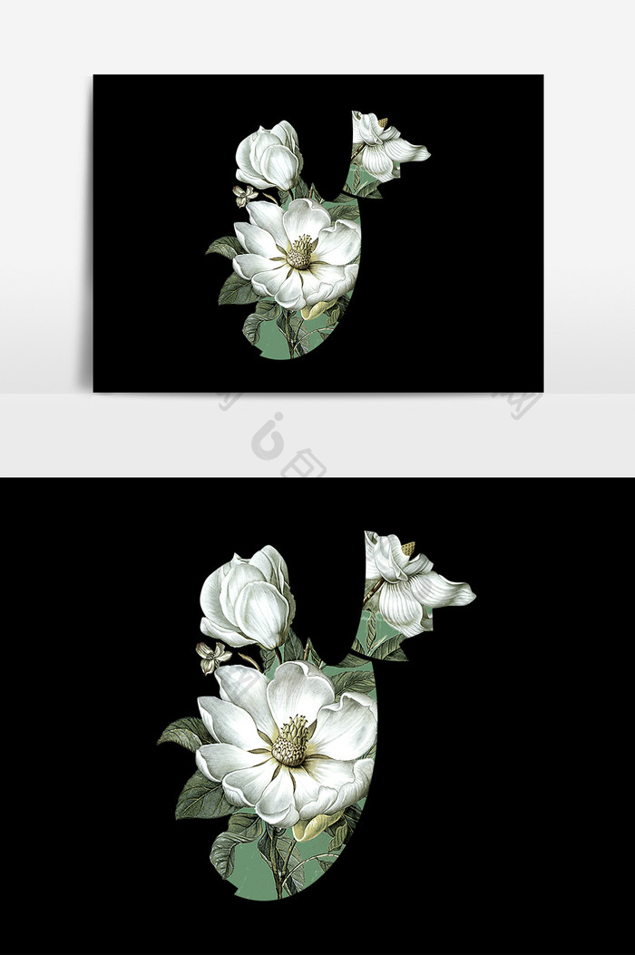 白色花朵元素素材