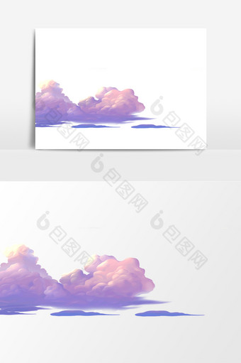 紫色云彩元素素材图片