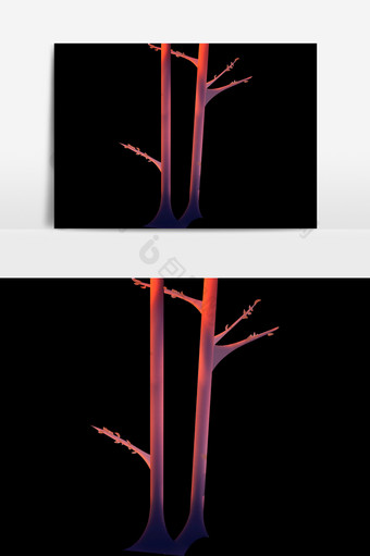卡通枯树枝元素素材图片