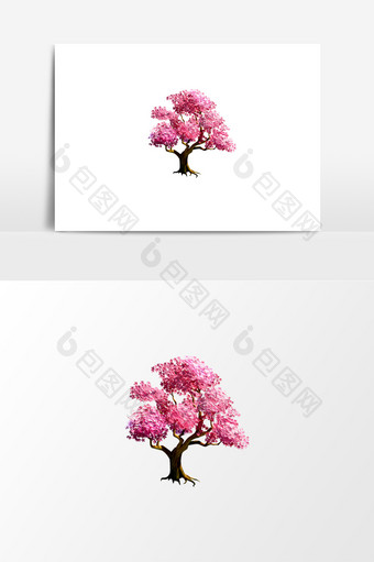 节日粉色树装饰元素素材图片