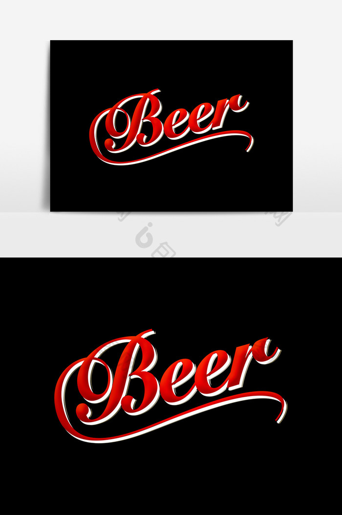 Beer英文字艺术字元素素材