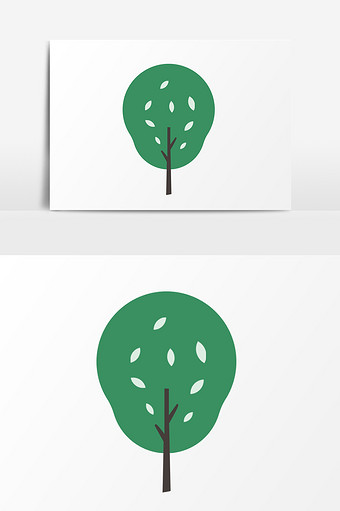 清新创意小树插画元素图片