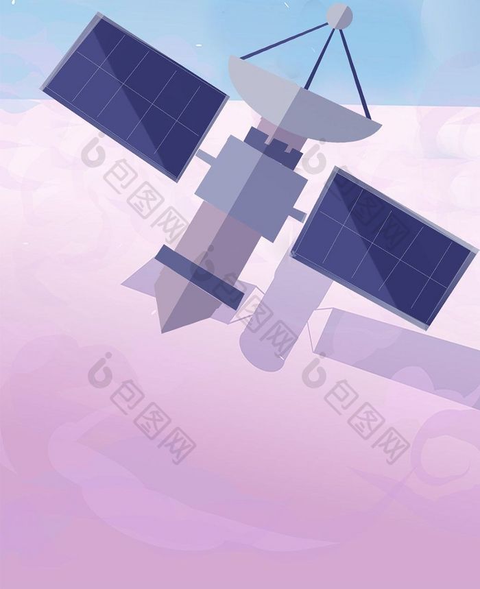 扁平卡通风世界航天日手机海报