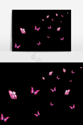 紫色蝴蝶设计元素图片