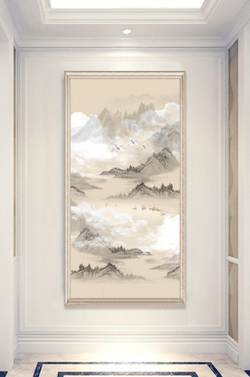 青峰远景山水玄关装饰画