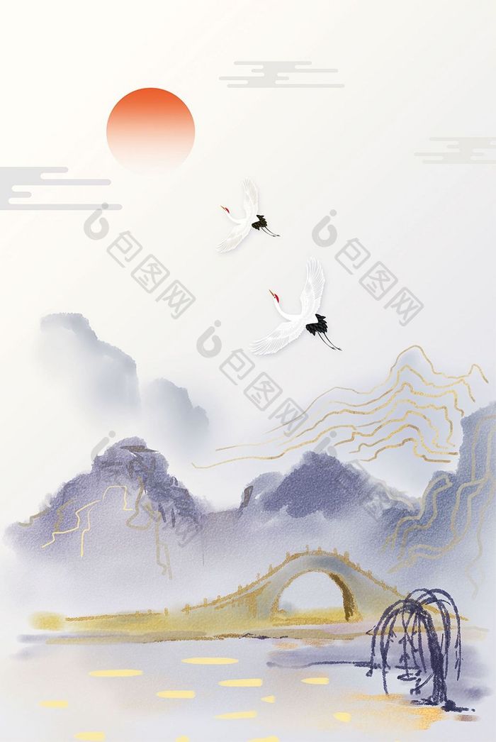新中式抽象水墨挂画