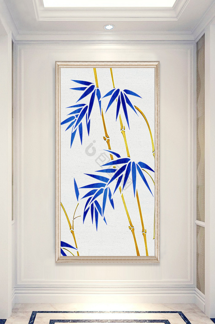 现代简约创意竹子质感玄关装饰画图片
