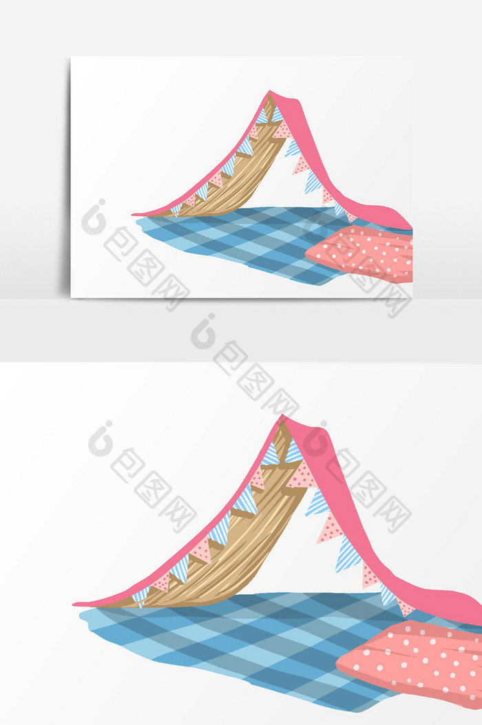 露营帐篷插画元素