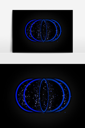 蓝色光斑光线元素