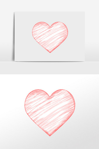 红色情人节心形水彩手绘图片
