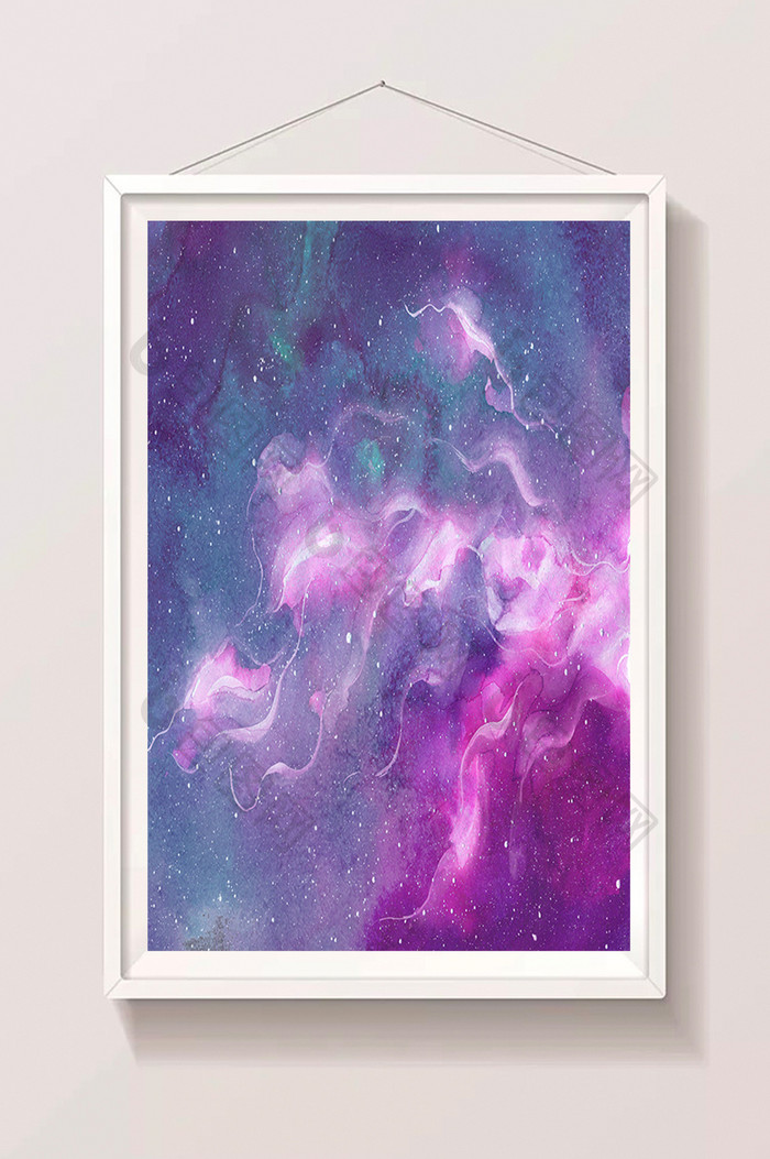 紫色星空水彩手绘插画素材 图片下载 包图网