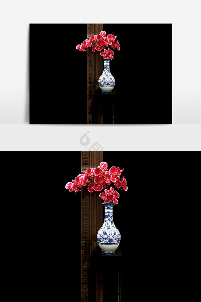 陶瓷花瓶兰花图片