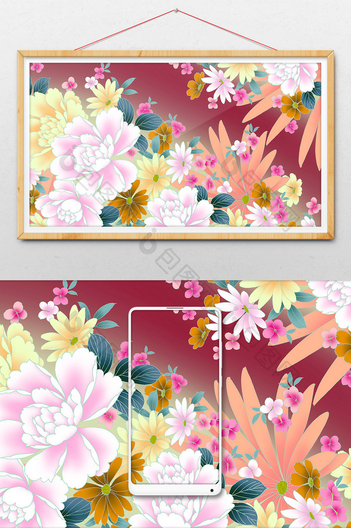 粉色和风花朵素材 图片下载 包图网