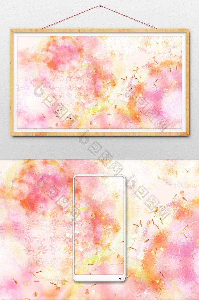 粉色和风花朵背景素材