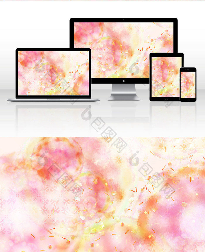 粉色和风花朵背景素材