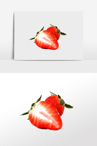 水彩草莓水果立夏素材图片