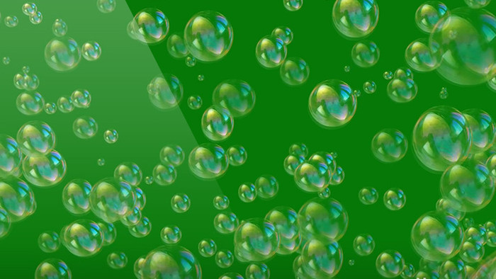 气泡上升绿色背景抠像绿幕视频素材