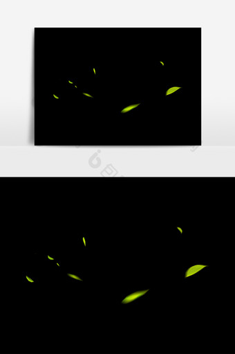 绿叶嫩叶漂浮叶子元素图片