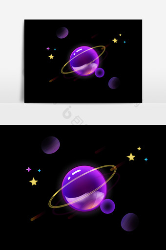 紫色炫彩透气渐变星球星空图片