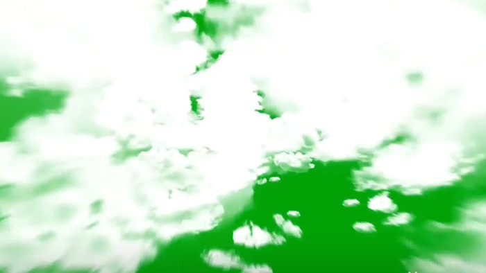 云层穿梭绿屏背景抠像绿幕视频素材