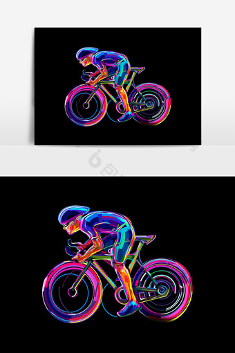 炫彩骑单车元素素材图片