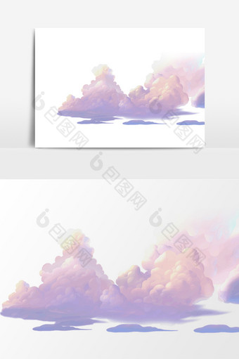 紫色云彩白云元素素材图片