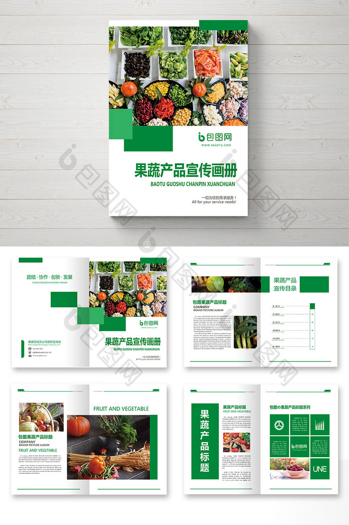 整套绿色果蔬产品宣传画册