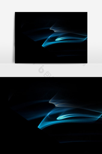 蓝色炫酷光线曲线光元素素材图片