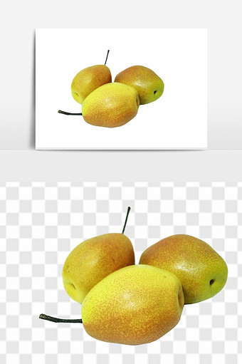 新鲜梨子组合水果元素图片