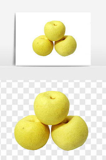 当季新鲜黄色组合梨子水果元素图片