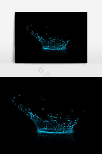 喷溅水纹水圈水元素图片