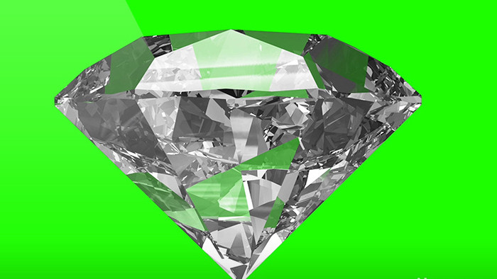 钻石旋转绿屏抠像绿幕视频素材