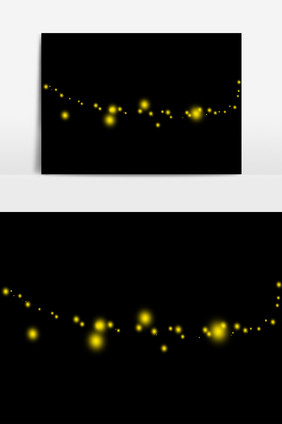 黄色闪光星光光效元素素材
