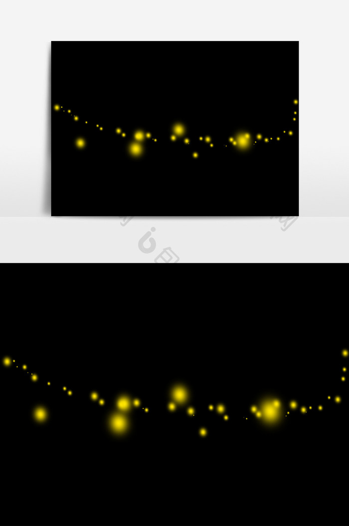 黄色闪光星光光效元素素材