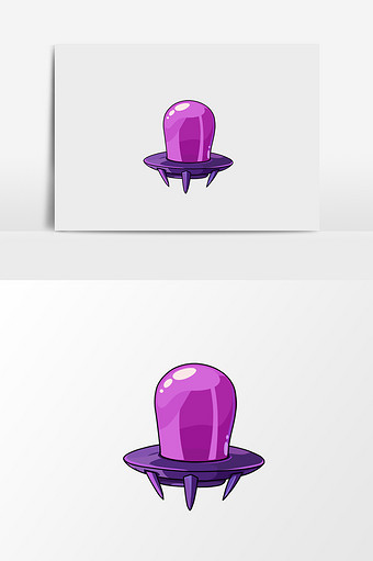 紫色的卡通飞碟元素图片