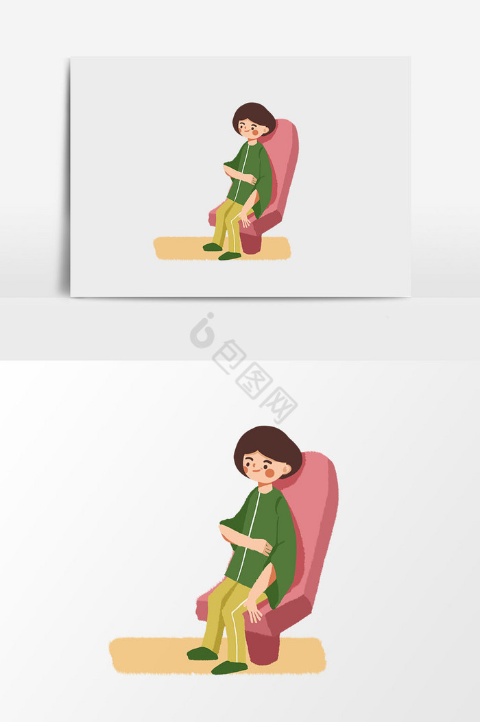坐在椅子上的女子图片