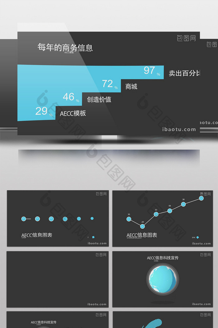 公司信息图表宣传展示AE模板