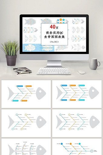 实用QC品管圈鱼骨图PPT图表集图片