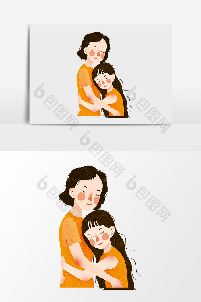 郊游妈妈和女儿背影图片